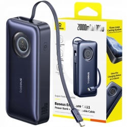 Powerbank Baseus EnerCore CR11 20000mAh 100W z kablami USB-C, czarny